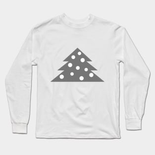 Modern Abstract Grey Christmas Tree Holiday Design Long Sleeve T-Shirt